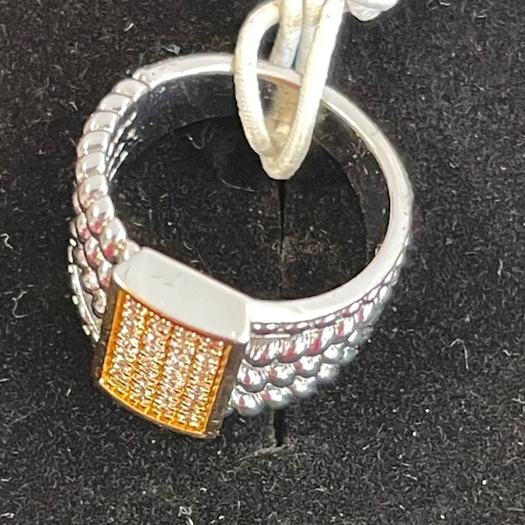 Atterri Two-Tone Cubic Zirconia Ring - Size 7 - NWT - Picture 3 of 5